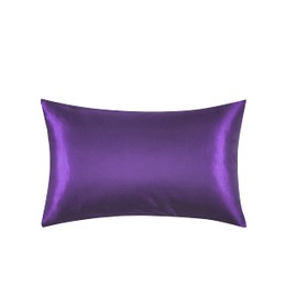 Alexandra's Secret Home Collection Satin Pillowcase for Hair and Skin, Pack of 2 - Feels Like Real Silk Pillow Cover - Satin Pillow Cases Set of 2 with Zipper Closure (Purple, King)