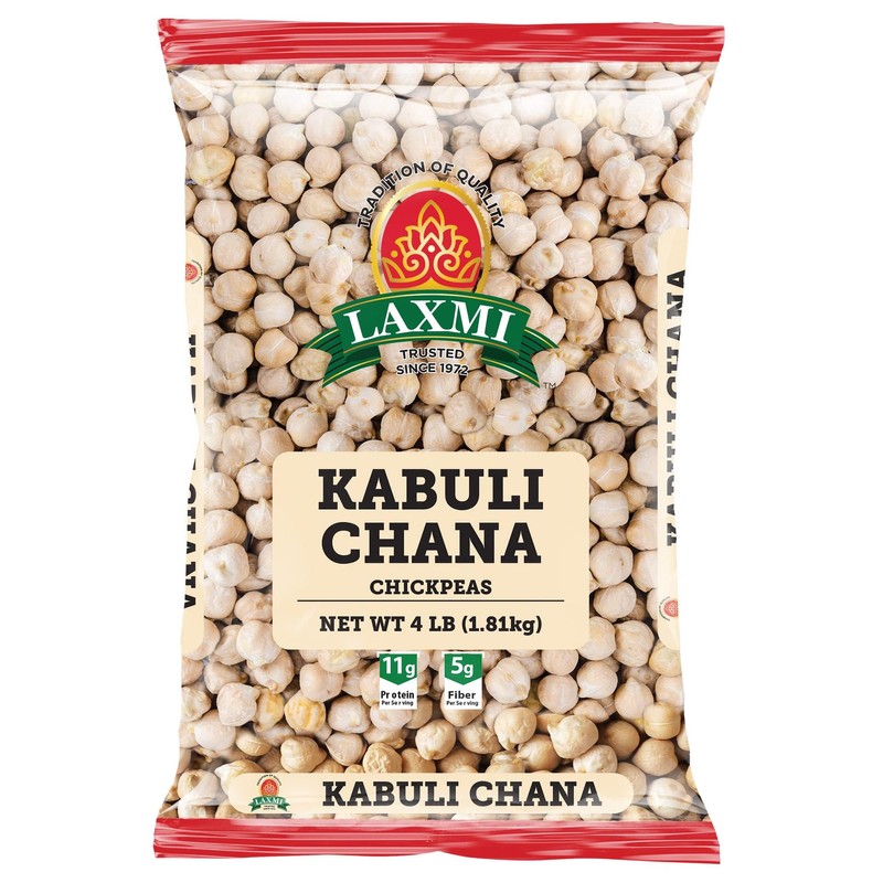 Laxmi Kabuli Chana White Chickpeas - Whole Chana, 4 Pound