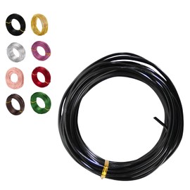 9 Gauge Aluminum Craft Wire,3mm 50 Ft/15m Black Bendable Metal Crafting Wire for Floral Making Wire,Sculpting Metal Wire,Jewelry Making Wire,Binding Wire for Flower Wreath Making,Xmas Wreath Wire