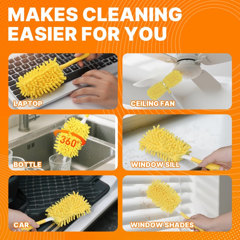Reusable Duster Refill Compatible with Swiffer Hand Duster, 360 Heavy