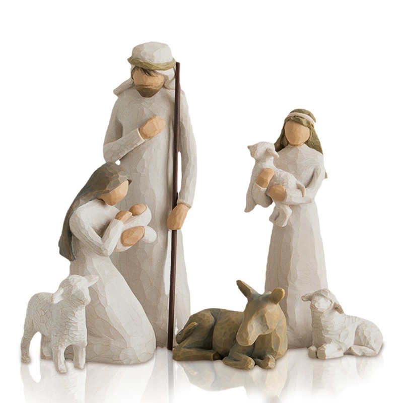 6PCS Resin Figures Fine Workmanship Art Ornaments for Household Office