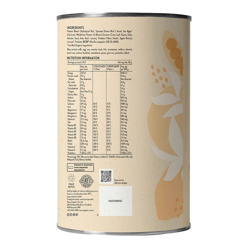 Nutra Organics Thriving Family Protein - Unflavoured, 450g