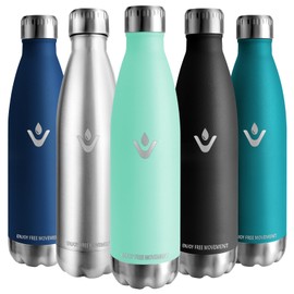 Vikaster Thermos Flask 0.75 L, Leak-Proof Thermos 750 ml, BPA-Free Reusable Thermos Flask, Stainless Steel Drinking Bottle for Camping, Yoga, Gym, Fitness, Travel, Outdoor