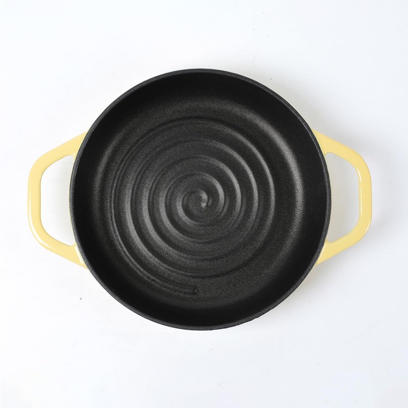 HAWOK Cast Iron Bread Cloche, Dia. 7.8inch/20cm, with Proofing Basket