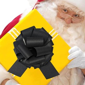 12" Large Gift Bow,1pcs Glitter Big Gift Bow Big Bow for Bike Bow for Present Bow for Large appliances,Bikes,Table Decorations and Party Events Decoration (Black)