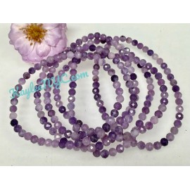 kayleeNYC Wholesale lot 6 Pcs 4mm Natural Faceted Lepidolite 7.5” Stretch Bracelet
