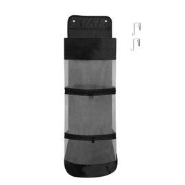 Large Hanging Basketball Bag Over the Door Heavy Duty Sports Equipment Organizer Mesh Pocket Zipper Design Rackets Balls Storage Bag Save Floor Space Room Door Hanging Sack with 2 Metal Hooks