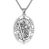DOTBJ St Christopher Oval Medal Necklace, 925 Sterling Silver Saint