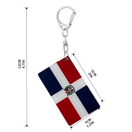 BQTBQT Dominica Flag Keychain Dominicans Flags Key Chains Men and Women Style - Double Sided Acrylic D Shape Chains Car Key chain Gifts Decoration (3 Pcs)