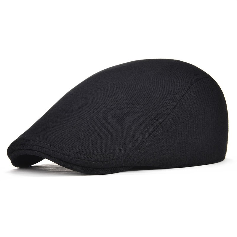 FEINION 2 Pack Men Cotton Newsboy Cap Soft Fit Cabbie