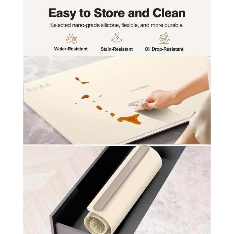 iTRUSOU Electric Warming Tray - Full Surface Heating,Rollable & Portable,Premium