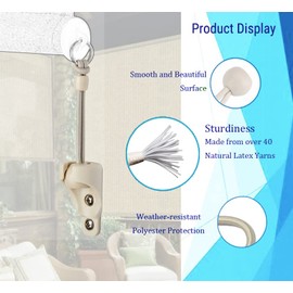 Bungee Tie Down,Outdoor Blinds Parts,Weather Resistance,for Exterior Roller Shades and Outdoor Roller Blinds,Original Length 4 Inch(Sand,2 pcs)