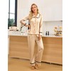 Blooming Jelly Womens Silk Pajama Sets Long Sleeve Fall Lounge