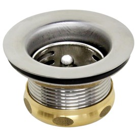 AA Faucet AA-141 1-7/8" Stainless Steel Commercial Compartment Sink Drain Strainer Kit with Removable Strainer Mini-Basket Stopper and Brass Screw Nut