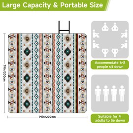 SAN LIKE Picnic Blanket, 79''x79'' Extra Large Oversized XL Picnic Outdoor Mat, Waterproof and Foldable Beach Blankets for Beach, Camping Grass Lawn Park Accessories (Green)