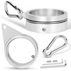 BONWIN 2" Large Flag Pole Rings, 2 Pcs Aluminum Alloy