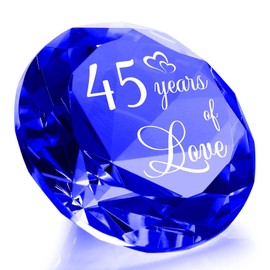 YWHL 45th Wedding Anniversary Sapphire Gift for Couple, 45 Years of Love Sapphire Wedding Keepsake for Parents