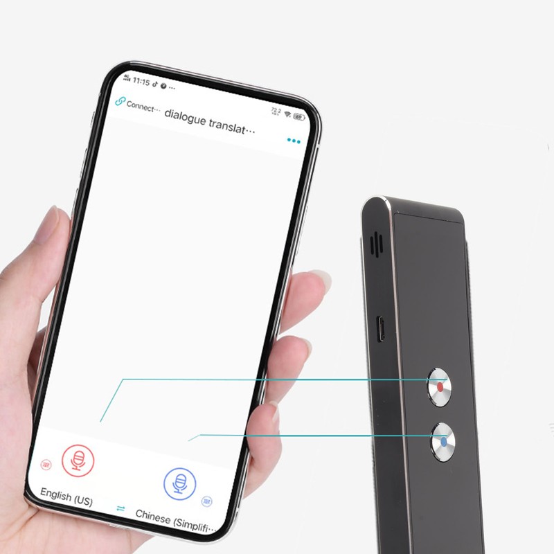 Bluetooth Translator Device 96 Languages APP Synchronization High Accuracy 400mAh