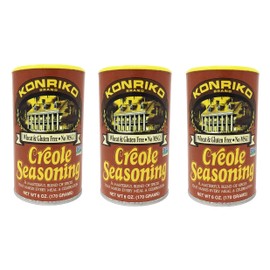Konriko - Creole Seasoning 6 oz (Pack of 3) - Wheat Free - Gluten Free - No MSG