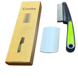 Precision Comb Set – 2-Piece Fine Tooth Grooming Kit with Metal and Plastic Combs for Hair, Beard, and Scalp Care – Tangle & Flake Removal Tool