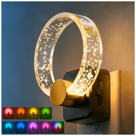 DORESshop Night Lights Plug into Wall, LED Night Light Color Changing RGB with Dusk-to-Dawn Sensor, Adjustable Brightness, Dimmable Nightlights for Hallway, Bedroom, Kids Room, Room Decor