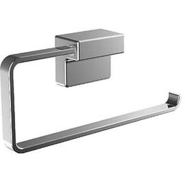EMCO Cue Wall Mounted Towel Ring Elegant Towel Rail with Right Opening High Quality Guest Towel Holder, Chrome