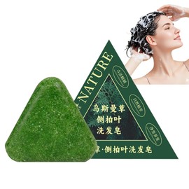 Nature Triangle Shampoo Bar, Nature Seven Green Soap Bar for Hair Growth & Loss Treatment, Hair Regrowth & Strengthening Solid Shampoo for Women & Men, Gentle Cleansing, 100g