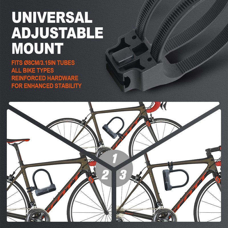 LOHASWORK Bike Locks Heavy Duty Anti Theft,Combo Bike U Lock