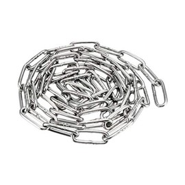 sourcing map Stainless Steel 304 Hardened Proof Coil Chain 1.5m Length 3mm Thickness Zinc Plated
