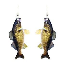 Walleye Earrings by d'ears Non-Tarnish Sterling Silver French Hook Ear Wire