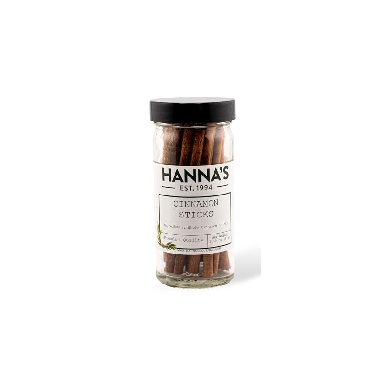 Hanna's Cinnamon Sticks, Premium Quality, 4 fl oz Glass Jar