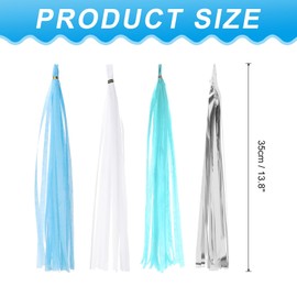 PATIKIL Tassel Garland Banner, 20Pcs Tissue Paper Tassels Party Decorations DIY Kits for Wedding Birthday Bridal Shower, White/Sky Blue/Light Blue/Grey/Silver