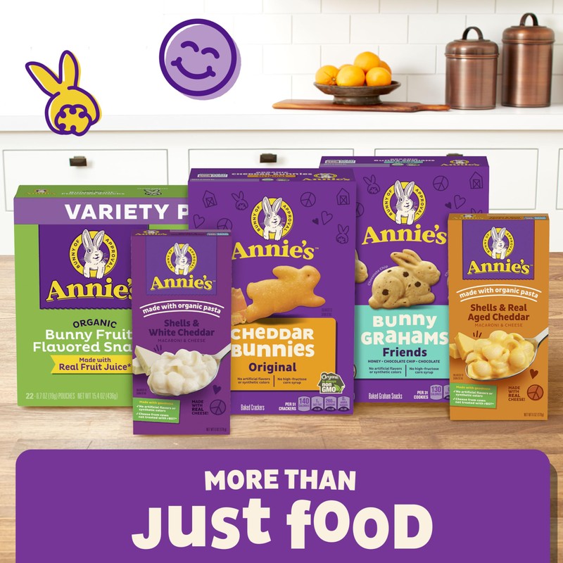 Annie's Organic Variety Pack, Cheddar Bunnies, Bunny Grahams and Cheddar