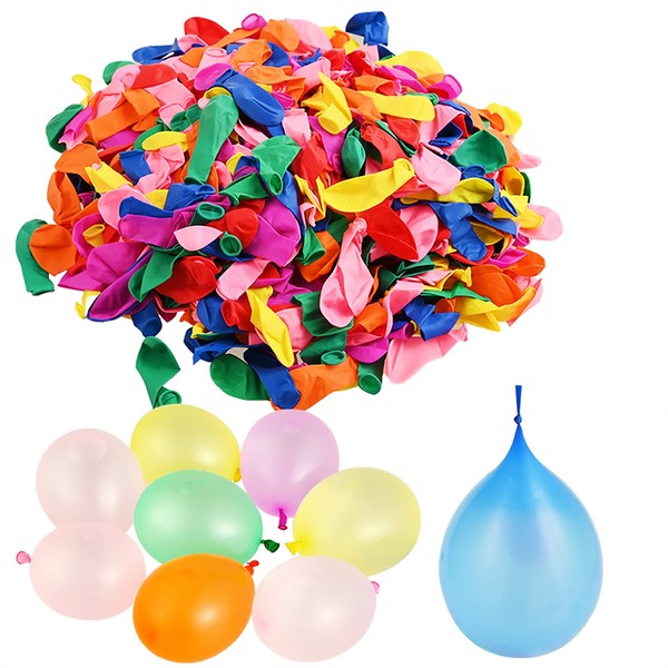 GOLDGE 1200 PCS Water Balloons, Mini Latex Water Bombs for Outdoor Summer Water Games, Multicoloured, Random Color, Easy to Fill