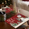 Christmas Placemats Set of 4, 12x18 Inch Red Snowman Let