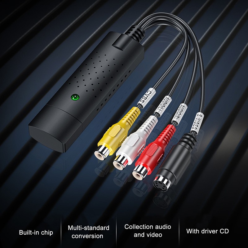 Video Collection Card Black Portable USB 2.0 for Windows XP/Vista/7/8/10/Linux