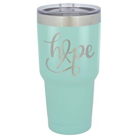 HOPE Teal 30 oz Tumbler With Straw and Slide Top Lid | Stainless Steel Travel Mug | Compare To Yeti Rambler