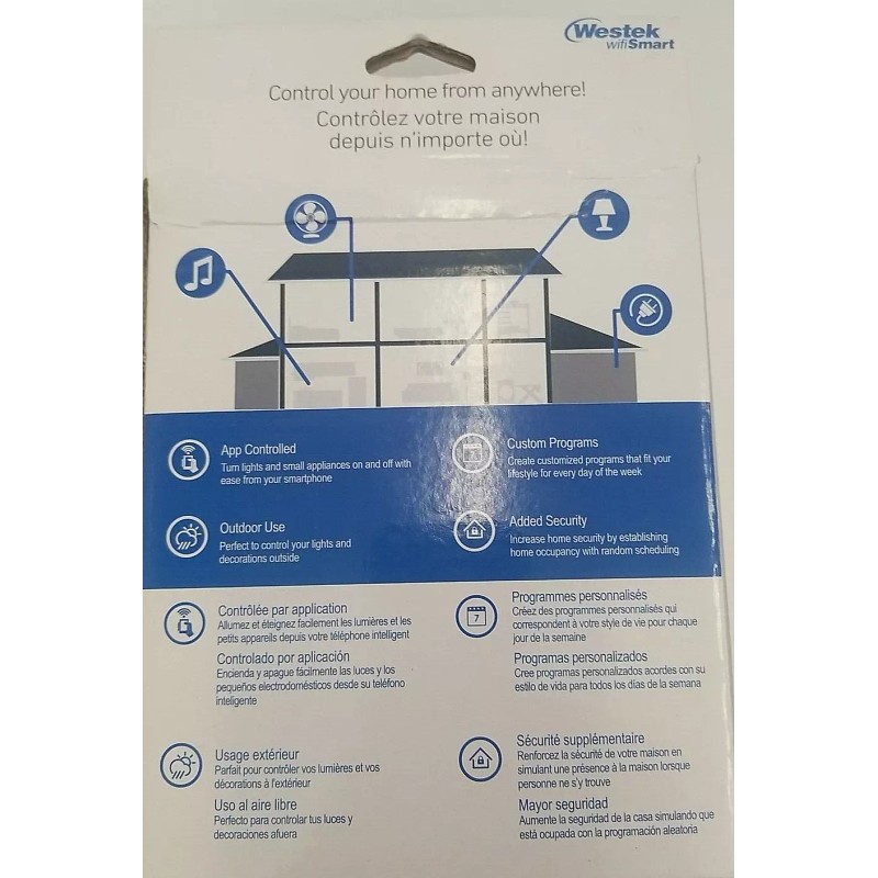 Westek Programmable Outdoor Plug-In Digital Wi-Fi Enabled Timer with 2-Outlets