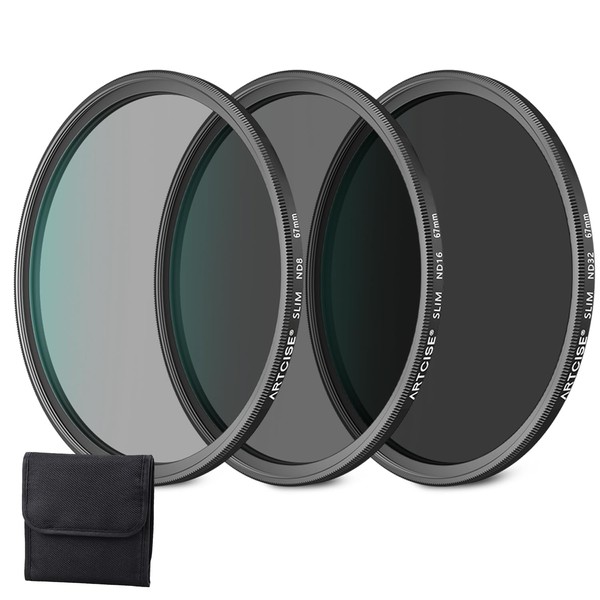 ARTCISE NDフィルターセット (ND8+ND16+ND32) 40.5mm 多層コーティング 超薄フレーム 高透過率99.5% 減光フィルター3枚組 専用収納ポーチ付 風景/動画/長時間露光対応