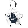 Lunarable Nautical Apron, Shark Sails with a Boat and Constellation