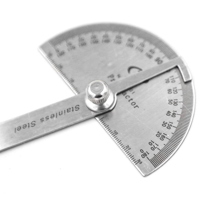 0-180 Degree Angle Ruler Carpenter Woodworking Tool Stainless Steel 100mm