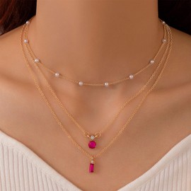 Layered Necklaces for Women Dainty Gold Charm Necklace Peaperclip Chain Necklace Stacked 14k Gold Necklace Jewelry Set Gifts Trendy Necklaces for Women 2024