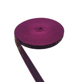 FAYADA Wine Velvet Ribbon 3/8 Inch with a hint of Shimmery Sparkle, Glittery Fabric Ribbon Inlaid with Golden Polyester, Single Face Ribbon for Home Decoration, Gift Wrap-10Yd