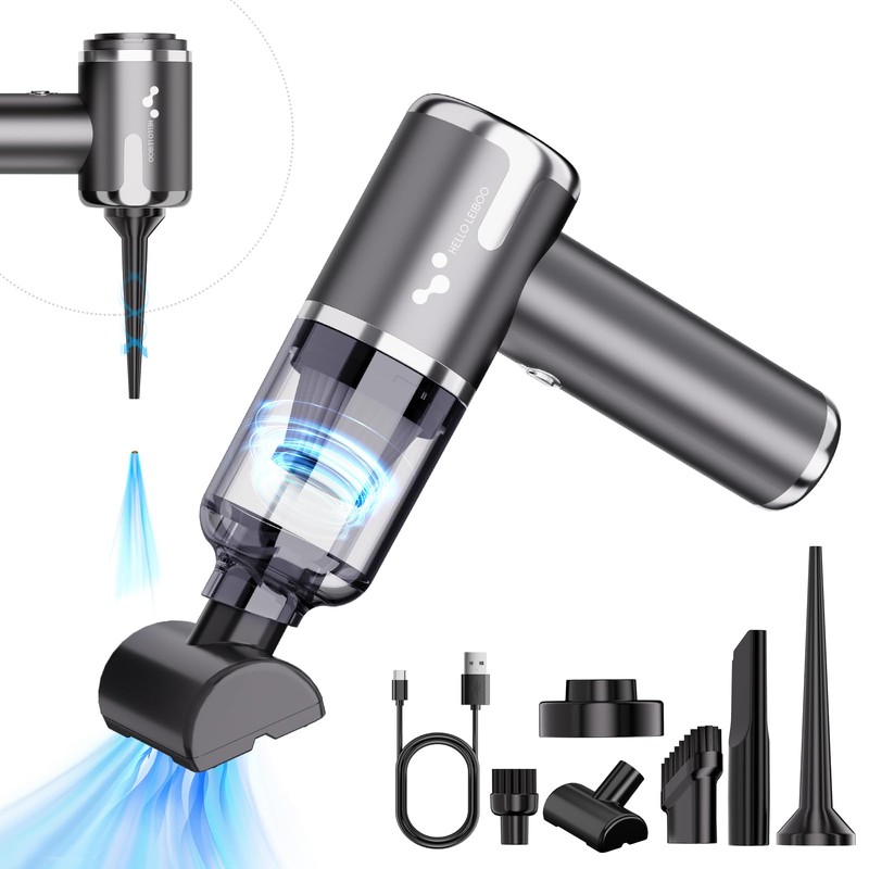 helloleiboo Mini Vacuum Cleaner 9000PA Handheld Vacuum Cordless 3 in