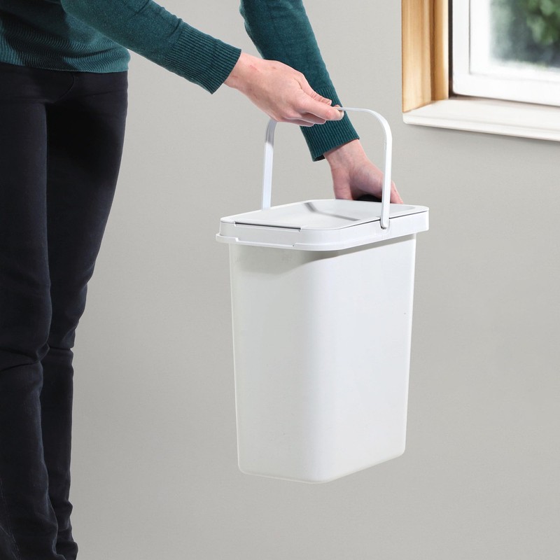 KADAX Waste Bin with Hinged Lid, Rectangular Plastic Waste Bin