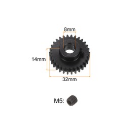 QUARKZMAN Mod 1 30T Pignone,Foro da 8mm Ingranaggio a Cremagliera in Acciaio Temprato per Motori Rc Auto e Camion