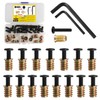 30 Pcs M6 Threaded Inserts for Wood with Bolts Set: