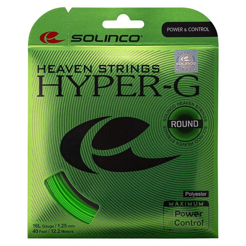 Solinco Hyper-G Round Tennis String Hybrid Set, 17, Green
