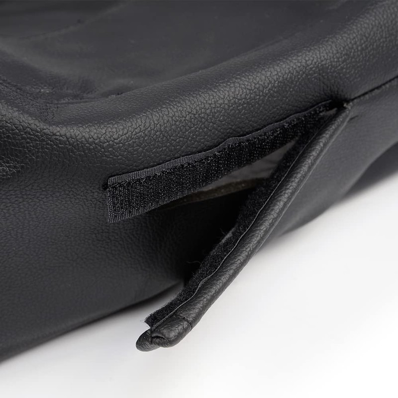 PIT66 Black Armrest Cover Center Console Lid Cover Microfiber Leather