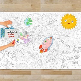 OKIDO: Outer-Space GIANT Colouring Poster | 100x70cm Poster | Colouring Posters for Kids | 3-7 year olds